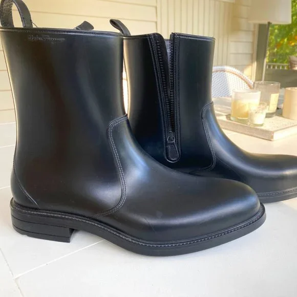 Men\'s Salvatore Ferragamo Dress Rain Boots, Size 9, Black Salvatore Ferragamo Mens Black Winter/Rain Boots Size 11 M  main image 3